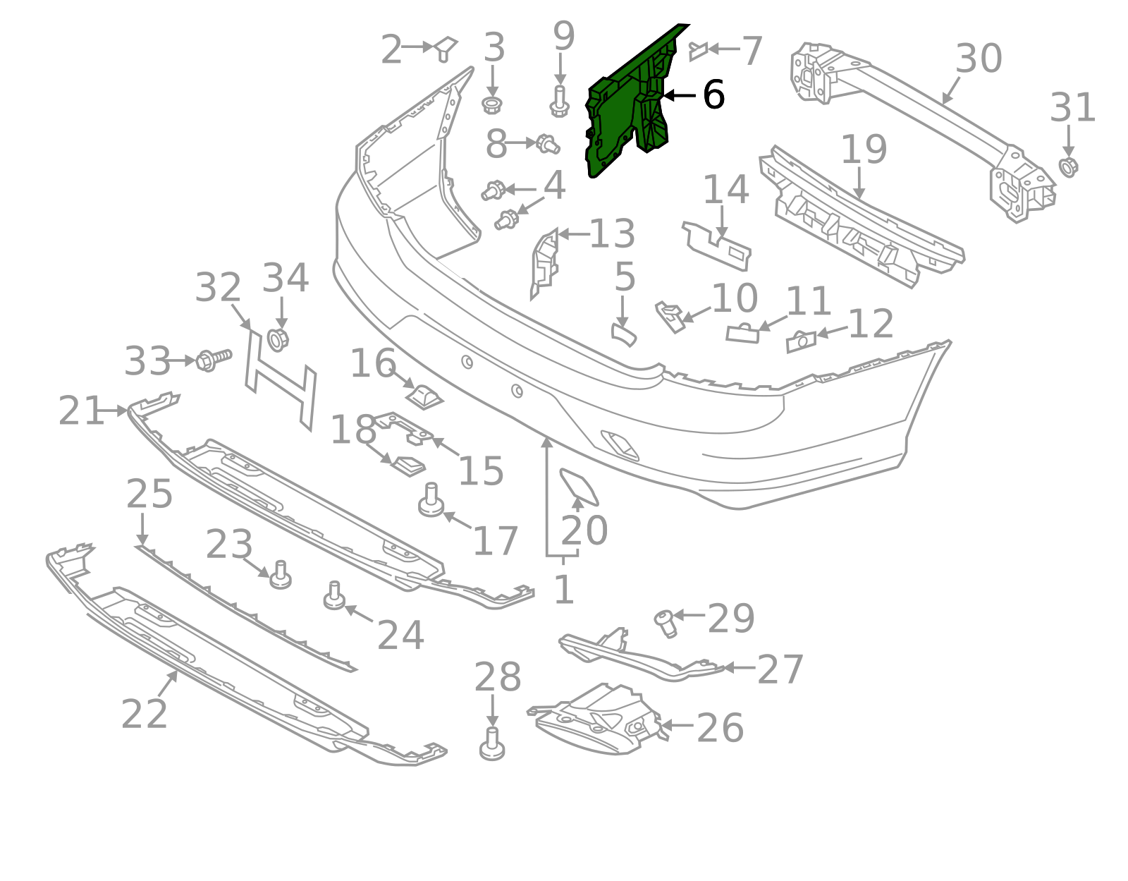 Rear Bumper Bracket Left 31425063 & 31383527 Right 31425064 & 31383528 Compatible With VOLVO S90 Tag No.2806
