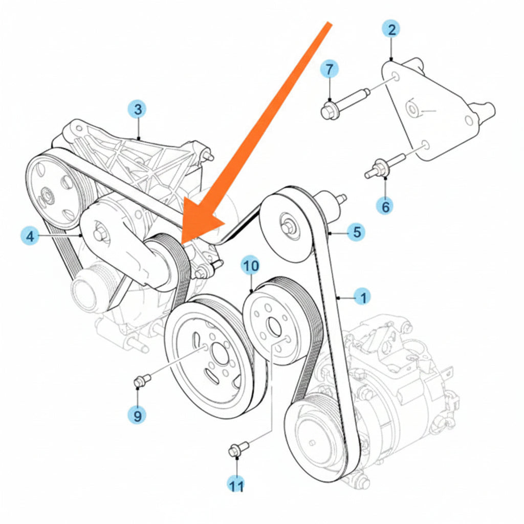 Belt Tensioner With Pulley C2Z14278 C2Z4778 Compatible with JAGUAR XJ X351 & XF