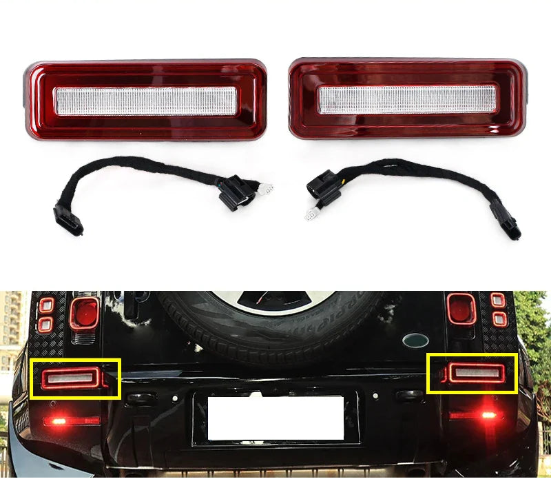 Rear Bumper Light RED Set Compatible With Land Rover Defender 5 L663