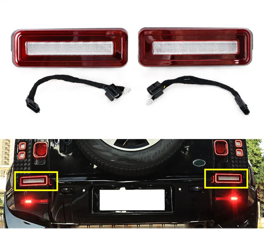Rear Bumper Light RED Set Compatible With Land Rover Defender 5 L663