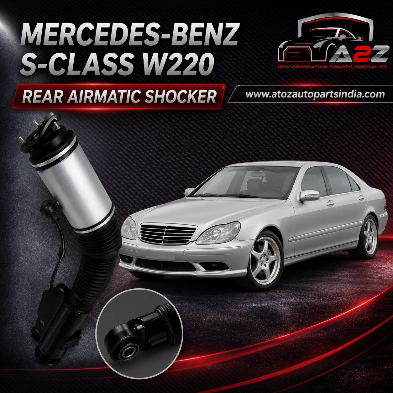 Rear Air Suspension Shock Absorber Strut 2203205013 Compatible With MERCEDES-BENZ S-CLASS W220