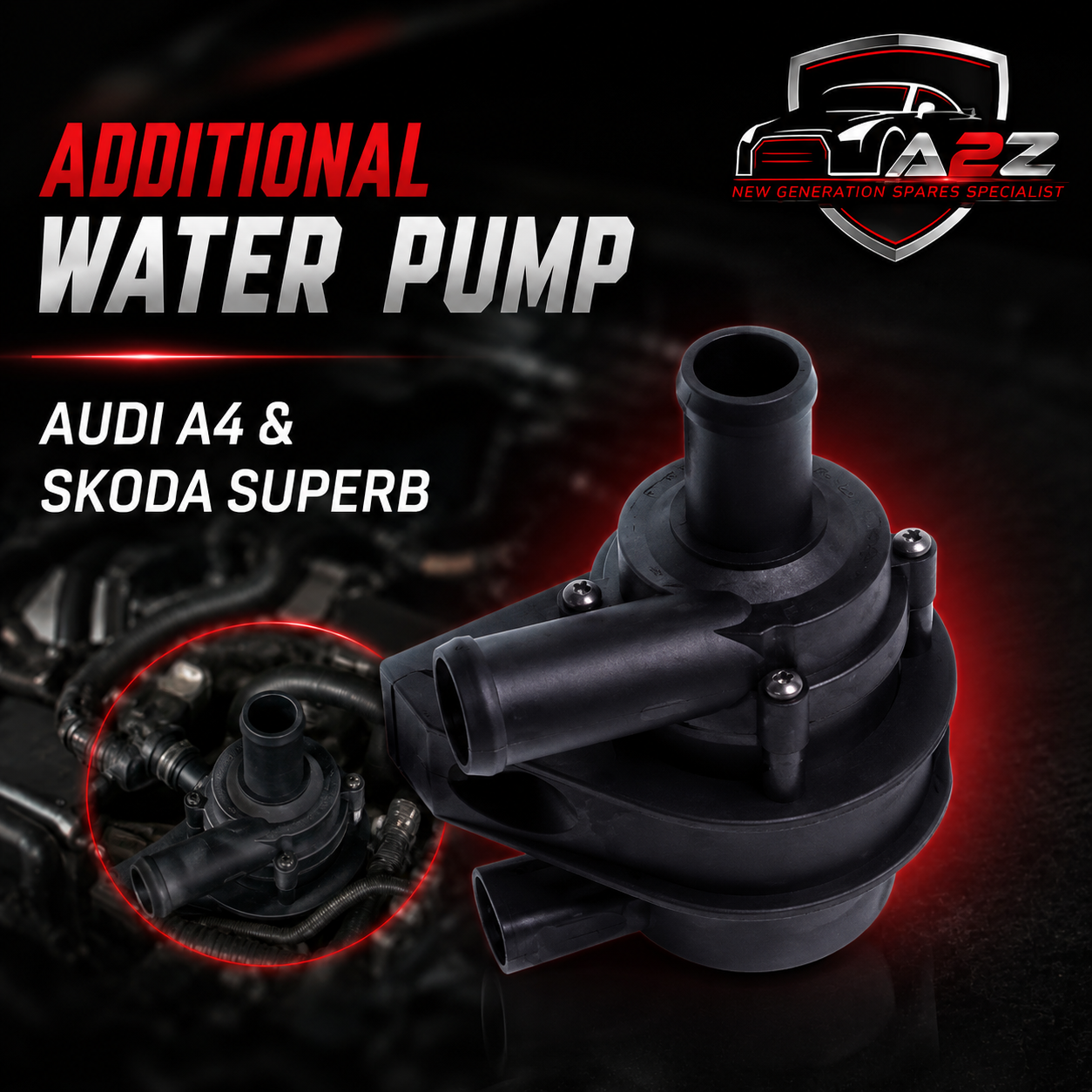 Additional Water Pump 1K0965561B 1K0965561G For AUDI A4 & SKODA SUPERB Tag-A-04