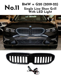 Single Line Show Grill With LED Light Compatible With BMW =G20(2019-22) No.11