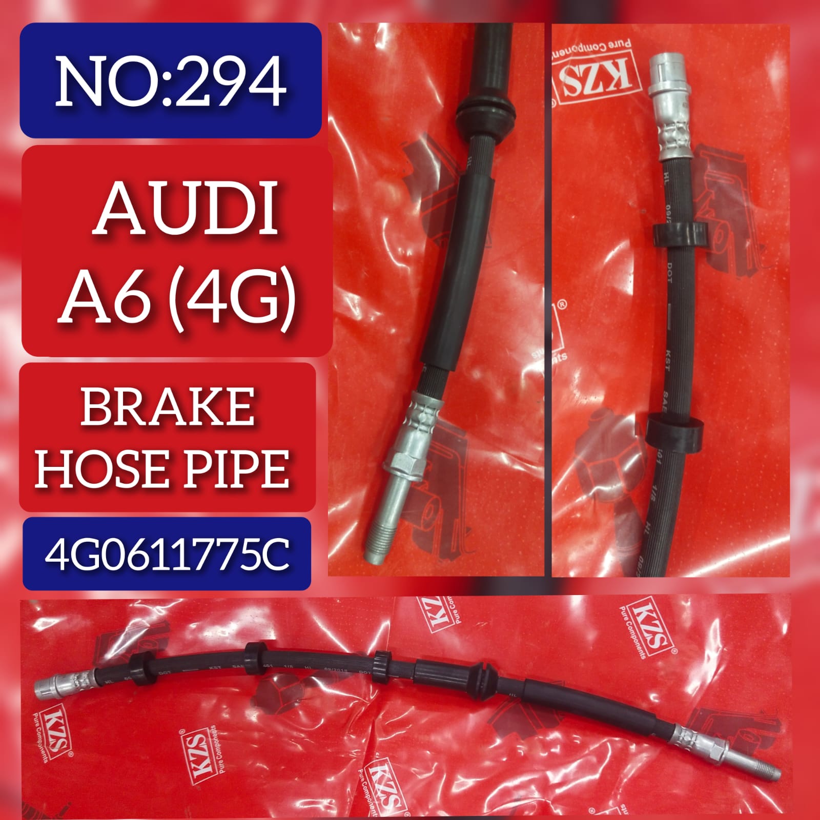 Rear Brack Hose Pipe 4G0611775C  Compatible with AUDI A6 4G Tag-H-294