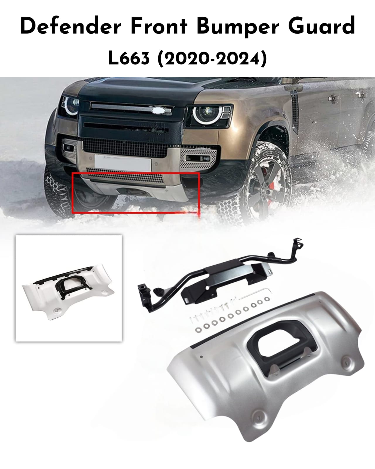 Front Bumper Guard Compatible With Land Rover Defender L633 (2020-2024)