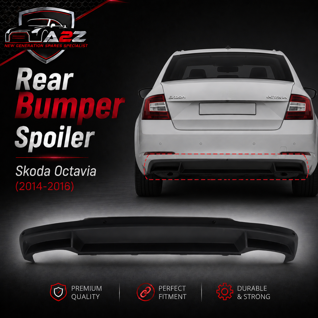 Rear Bumper Spoiler 5E5807521A Compatible With Skoda Octavia (2014-2016) Tag No.705