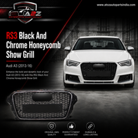 RS3 Black And Chrome Honeycomb Show Grill Compatible With Audi = A3 (2013-16) Tag No.94