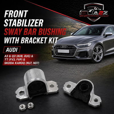 Front Stabilizer Sway Bar Bushing With Bracket Kit 1K0411335B 1K0411303N 1K041 1305D Compatible With AUDI A3 & Q3 (8UB, 8UG) & TT (FV3, FVP) &SKODA KAROQ (NU7, ND7)