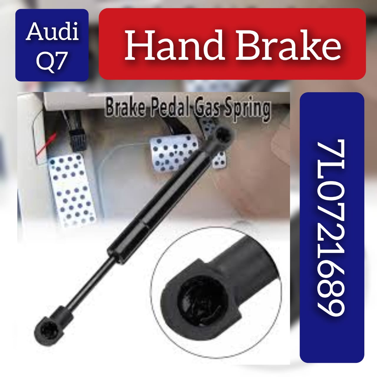 Damper Parking Brake Pedal Shock Gas Spring 7L0721689 Compatible With AUDI Q7 (4LB) & PORSCHE CAYENNE (9PA) & VW TOUAREG (7LA, 7L6, 7L7)