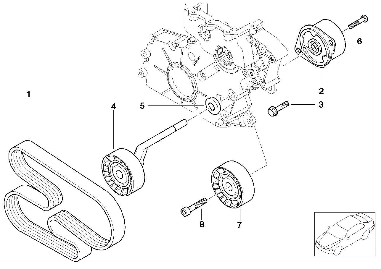 Multi Rib Belt 6PK2080 11287786075 Compatible With BMW 5 (E60) 7 (E65, E66, E67) (CONTINENTAL)