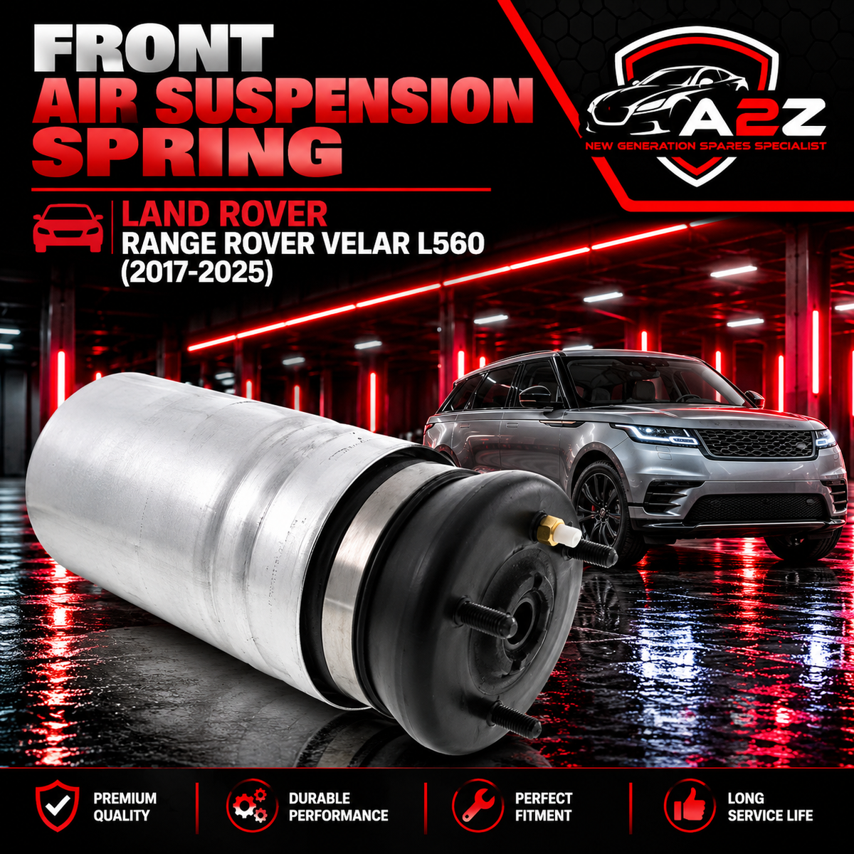 Front Air Suspension Spring LR090609 XLB Compatible With Land Rover Range Rover Velar L560 (2017-25)