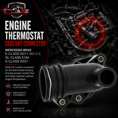 Engine Thermostat Coolant Connector 6422001156 Compatible With MERCEDES-BENZ E-CLASS W211 W212 &  GL-CLASS X164, S-CLASS W221 Tag-E-10