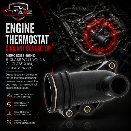 Engine Thermostat Coolant Connector 6422001156 Compatible With MERCEDES-BENZ E-CLASS W211 W212 &  GL-CLASS X164, S-CLASS W221 Tag-E-10