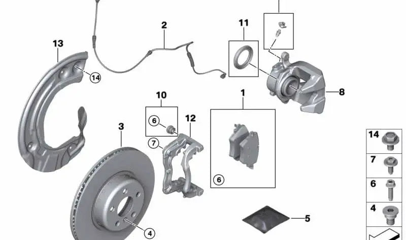 Front Brake Disc Set 34106879287 Compatible With BMW G20 G28