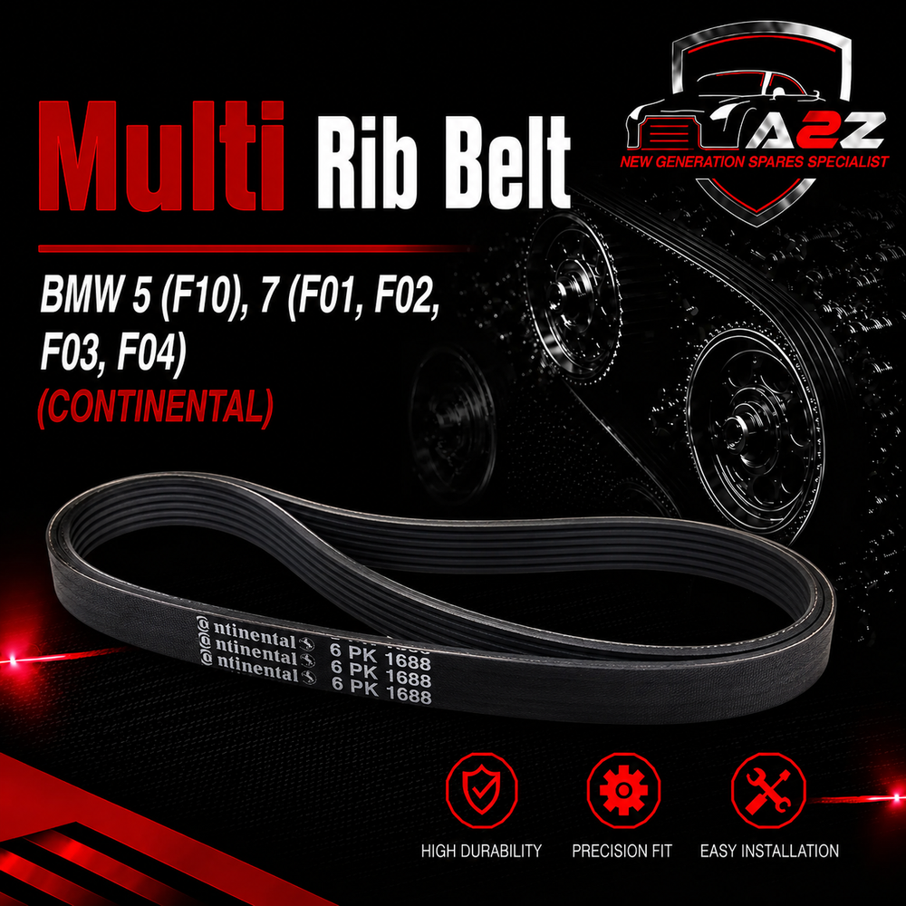 Multi Rib Belt 6PK1698 11288512067 Compatible With BMW 5 (F10), 7 (F01, F02, F03, F04) (CONTINENTAL)