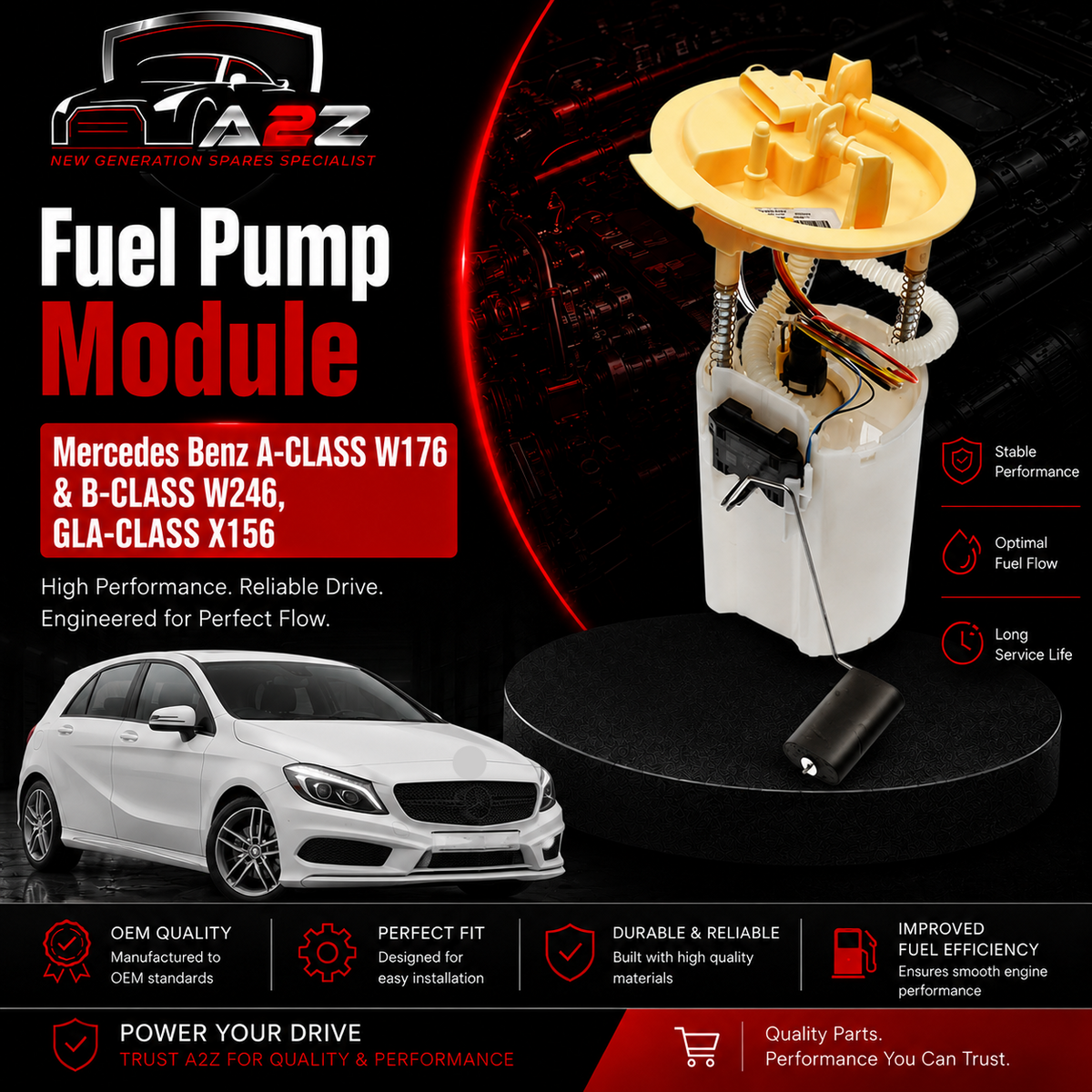 Fuel Pump A2464701494 Compatible With Mercedes Benz A-CLASS W176 & B-CLASS W246, GLA-CLASS X156  Tag No.53