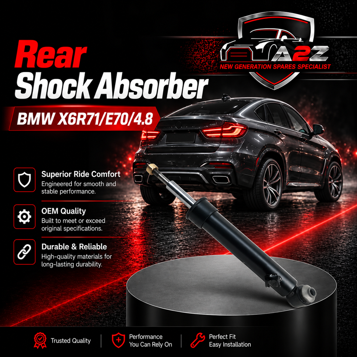 Rear Shock Absorber 33526788511 33526781925 33526782877 33526782875 33526781931 Compatible With BMW X6R71/E70/4.8