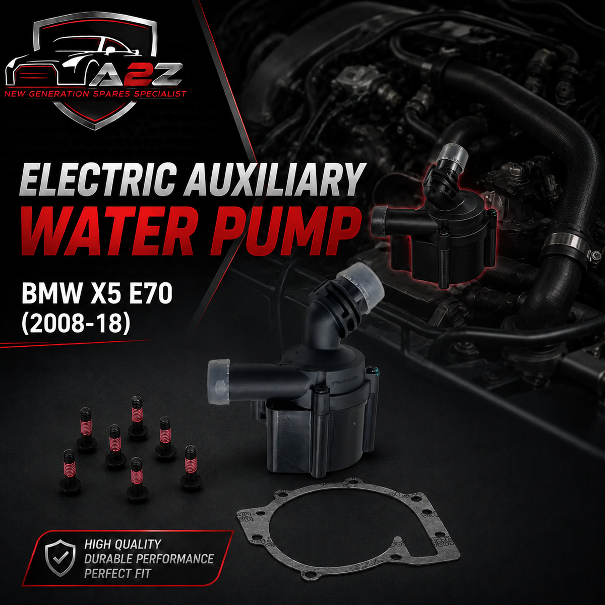 Electric Auxiliary Water Pump 64119130387 64119130413 64119230232 64119230233 Compatible With BMW X5 (E70) X5 (F15, F85) X6 (E71, E72) X6 (F16, F86)