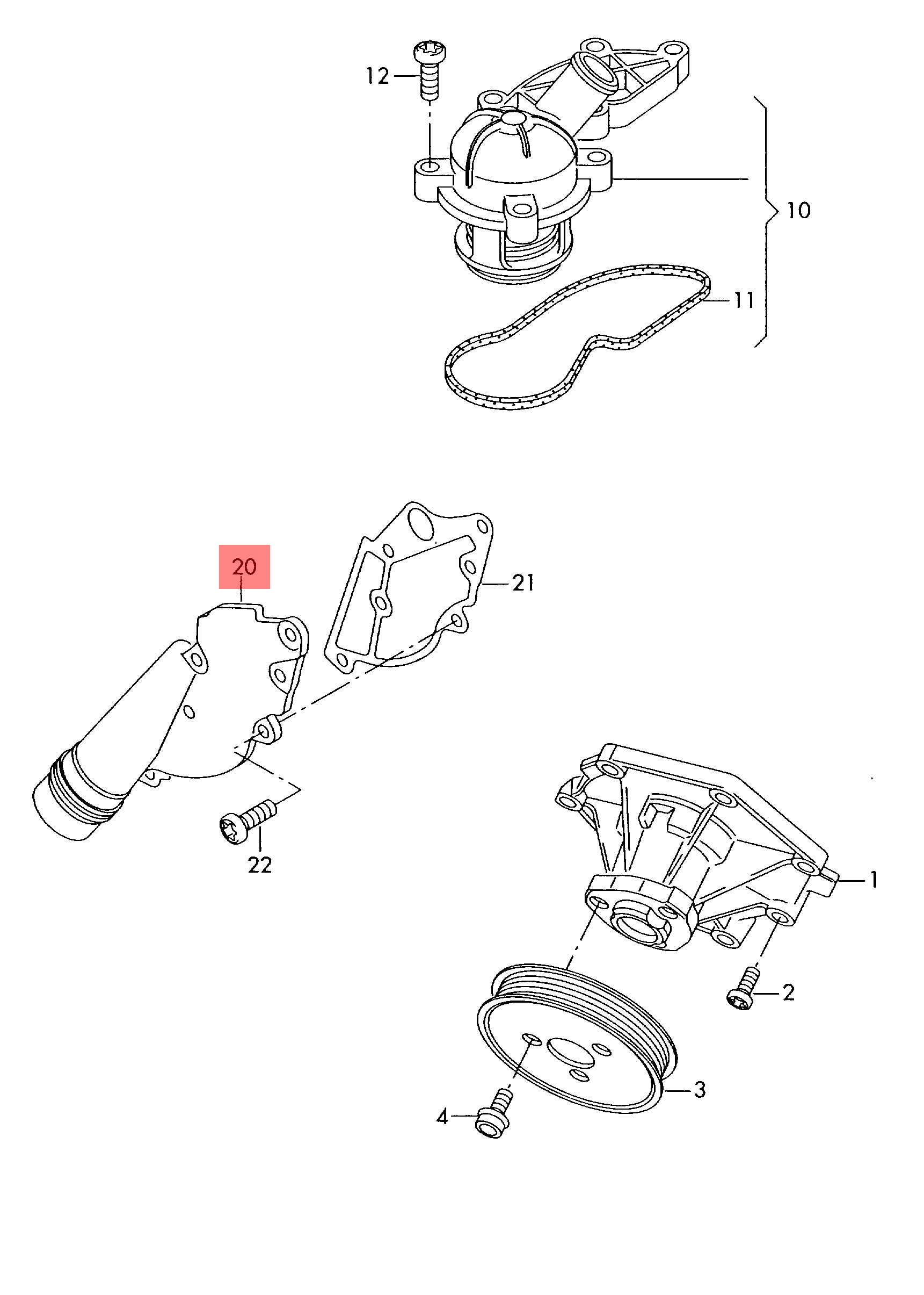 Elbow (Thermostat) 06E121168 06E121168B 06E121161R  06E121161R 06E121168B For AUDI A4 A6 Tag-E-47