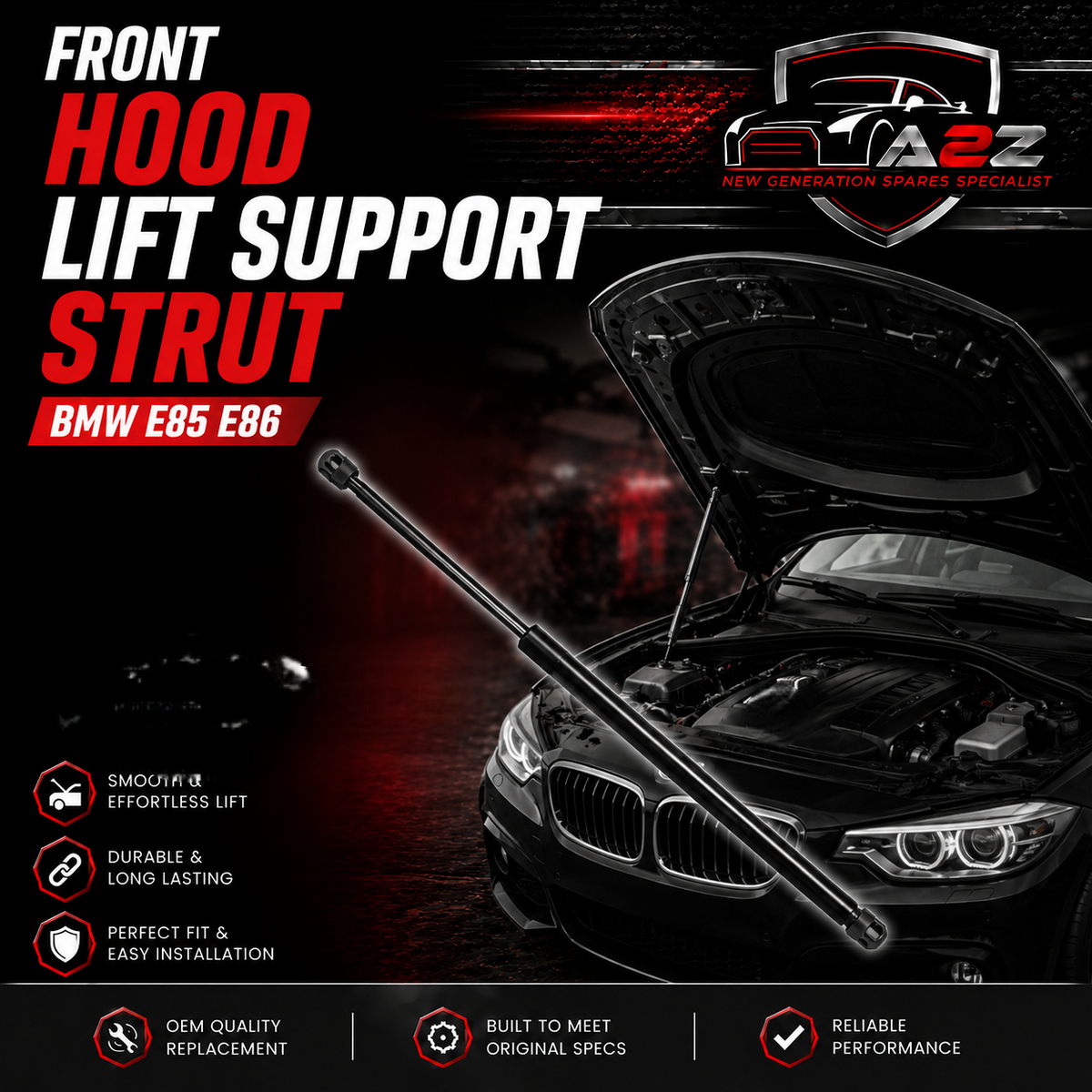 Front Hood Lift Support Strut 51237016178 Compatible With BMW E85 E86