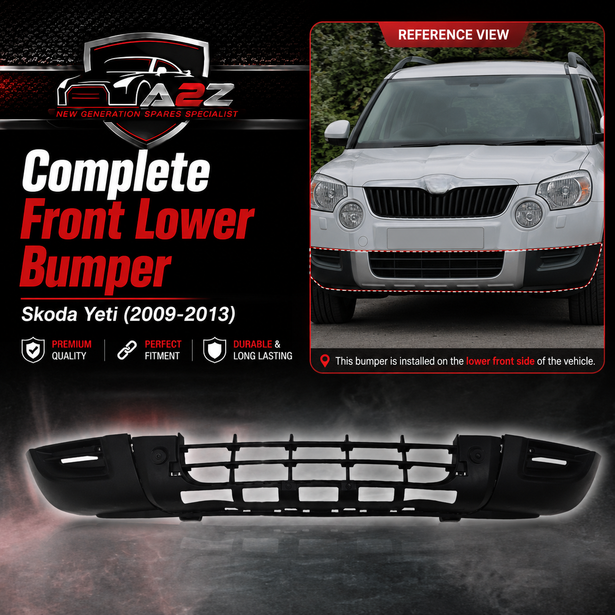 Front Lower Bumper 5L0807061 Compatible With Skoda Yeti (2009-2013) Tag No.1101