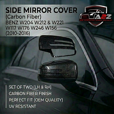 Side Mirror upper cover (Side Mirror cover) Carbon Fiber Left A2128100164 &  Right A2128100264 Compatible With Mercedes Benz C-CLASS W204  & E-CLASS W212 & W221 W117 W176 W246 W156 (2010-2016) TAG-SMC-102
