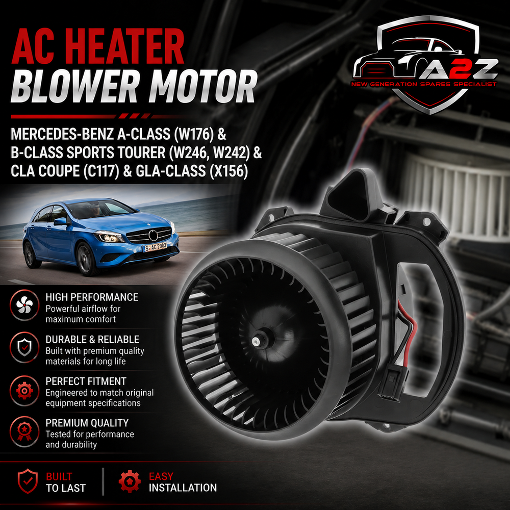 AC Heater Blower Motor 2469062501 2469064300 A2469062501 A2469064300  Compatible with MERCEDES-BENZ A-CLASS (W176)  & B-CLASS Sports Tourer (W246, W242) & CLA Coupe (C117) & GLA-CLASS (X156) Tag-BM-04