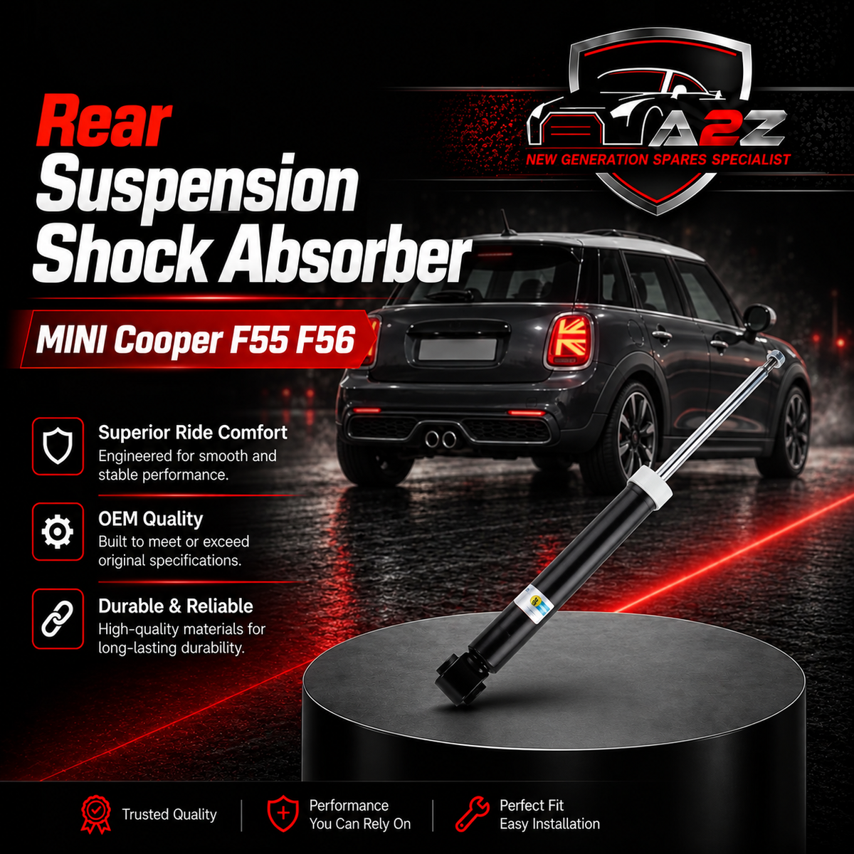 Rear Suspension Shock Absorber Left & Right 33526879653 33526879654 33526852425 33526852426 Compatible With MINI Cooper F55 F56