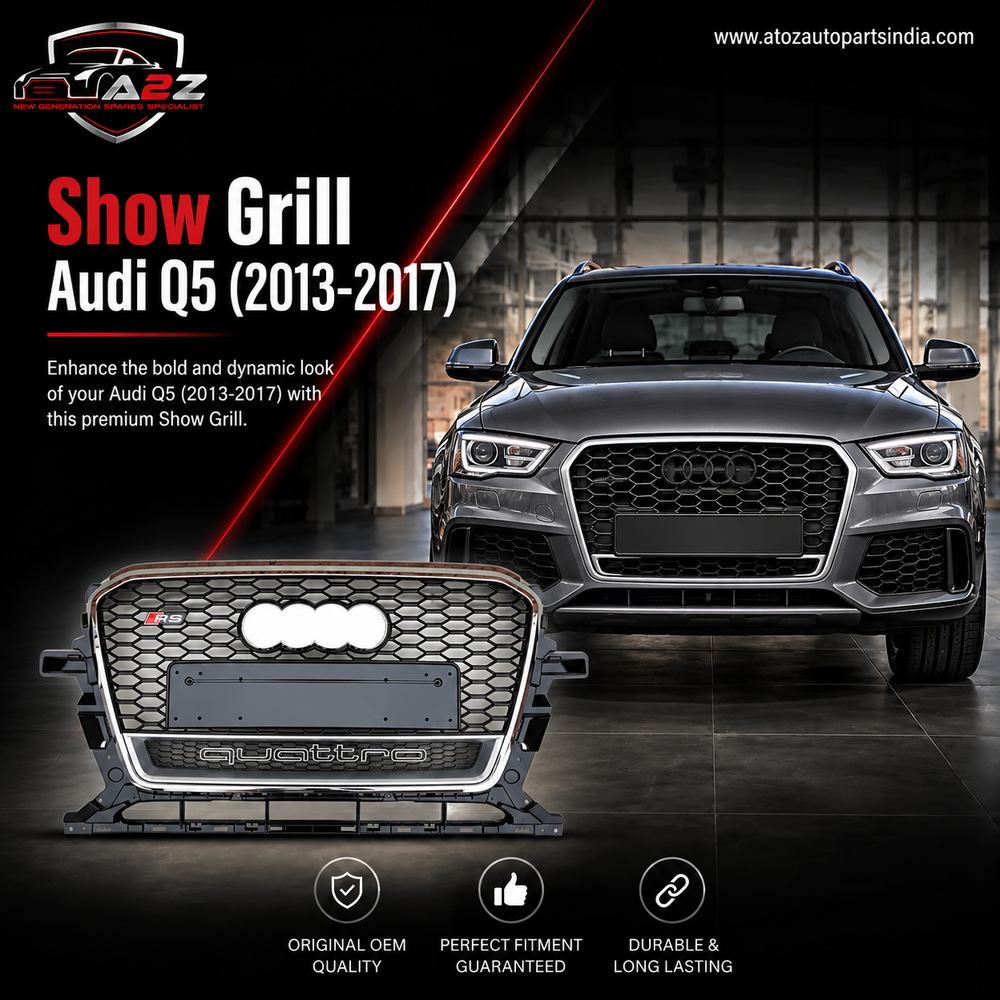 Show Grill  Compatible With Audi Q5 (2013-2017) RSQ5 Quattro Silver Chrome Tag No.149
