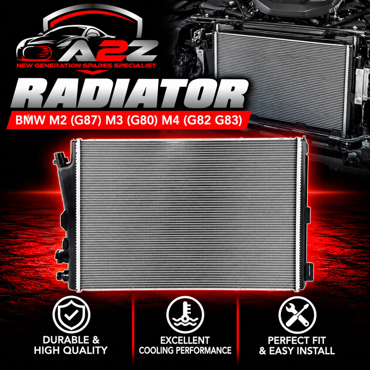 Radiator 17118095283 Compatible With BMW G80 G82 M3 M4