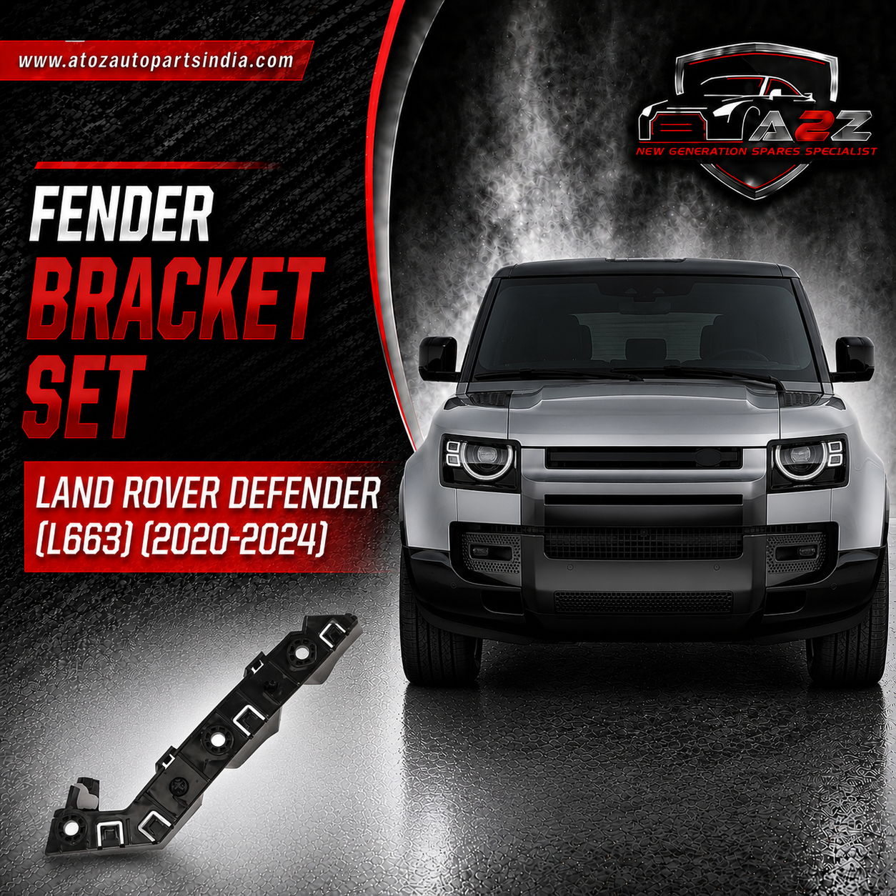 Fender Bracket Left LR132581 & Right LR132580 Compatible With Land Rover Defender (L663) (2020-2024) Tag No.3452