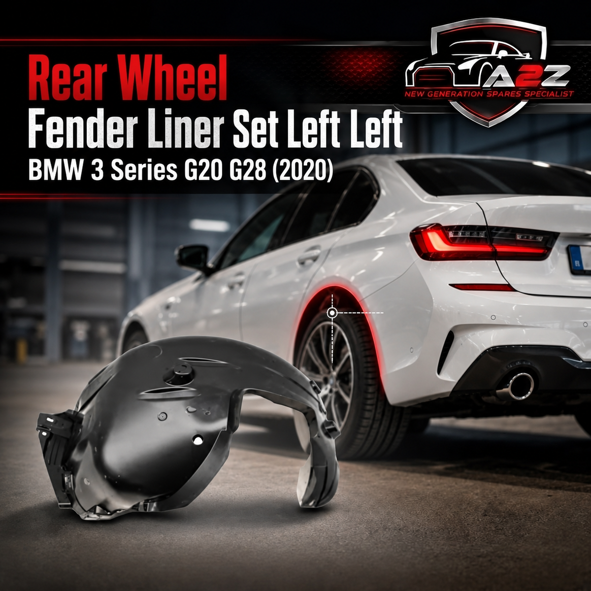 Rear Wheel Fender Liner Set Left 51717154411 & Right 51717154412 Compatible With BMW For 3 Series E93 (2006-13)