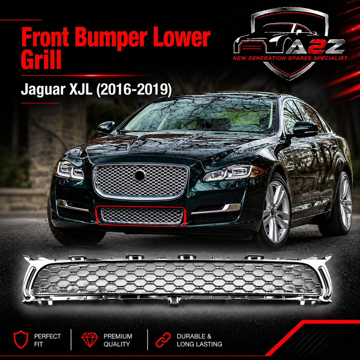 Front Bumper Lower Grill C2D43049 Compatible With jaguar XJL (2016-2019) Tag No.33