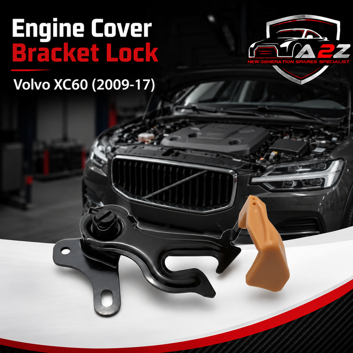Engine Cover Bracket Lock 30799172 31402332 31425790 Compatible With Volvo XC60 (2009-17)