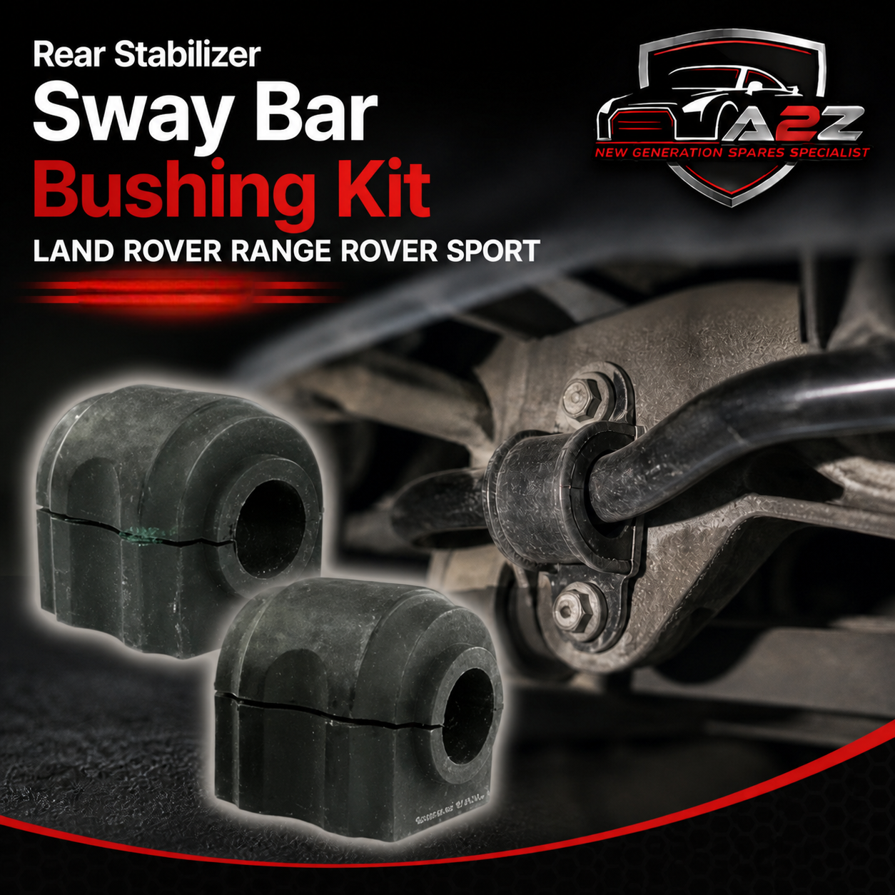 Rear Stabilizer Sway Bar Bushing Kit LR018354 87LR12122 Compatible With LAND ROVER RANGE ROVER SPORT I (L320) & RANGE ROVER SPORT II (L494)