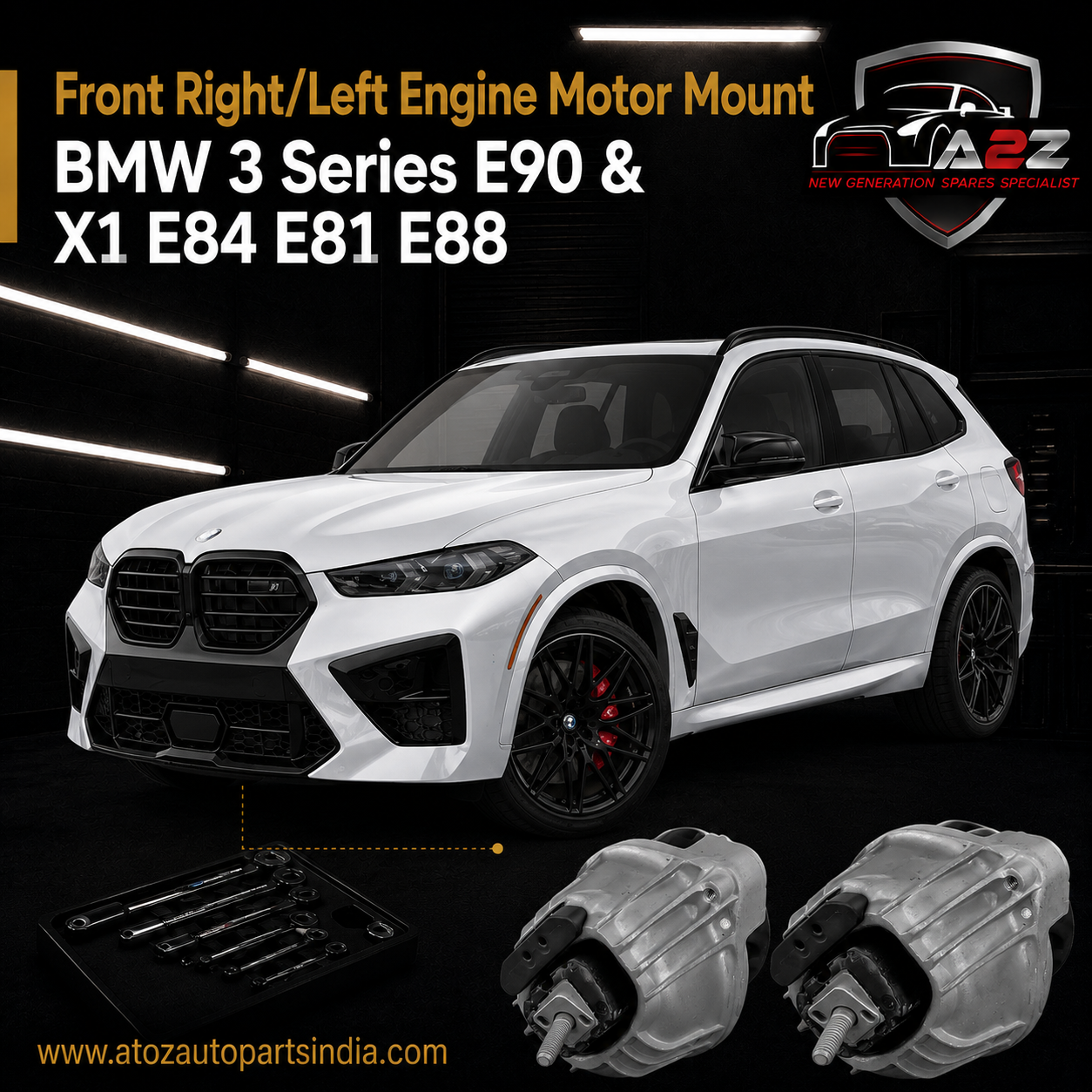 Front Right/Left Engine Motor Mount 22116773742 Compatible With BMW 3 Series E90 & X1 E84 E81 E88