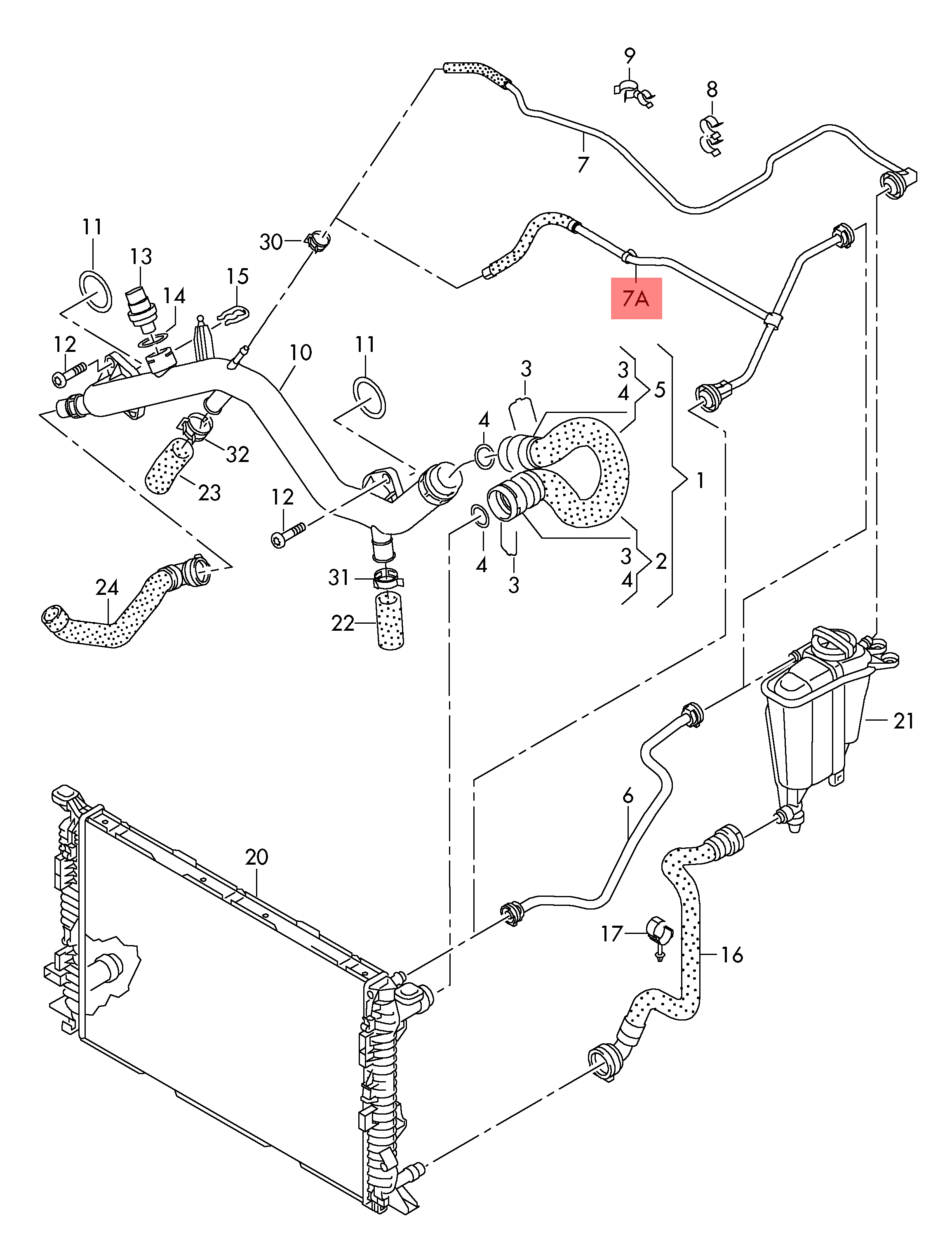 Coolant Hose 8RO121081P  Compatible With Audi For Q5  Q5 (FYB)