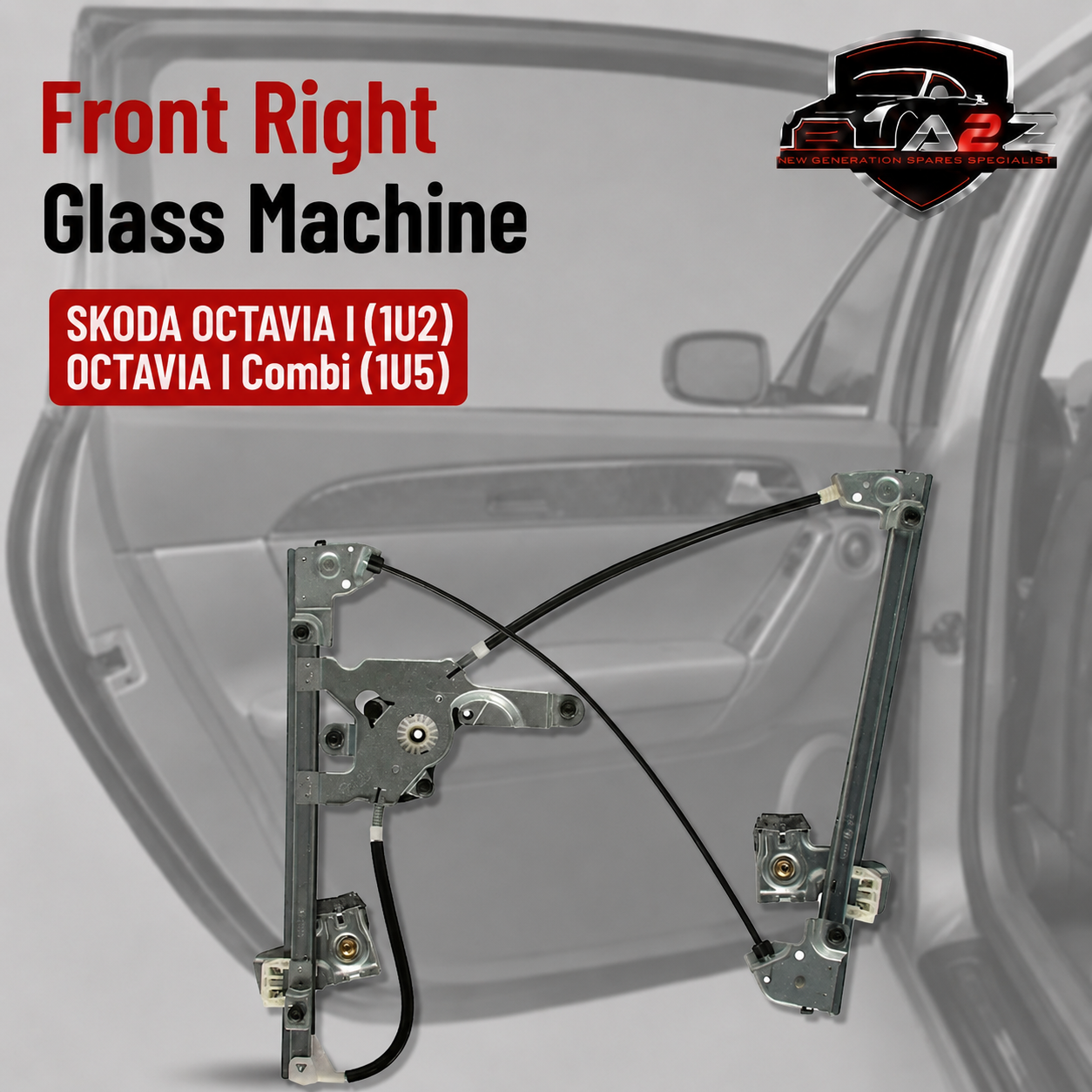 Front Right Glass Machine 1U0837462B Compatible With SKODA OCTAVIA I (1U2) OCTAVIA I Combi (1U5)