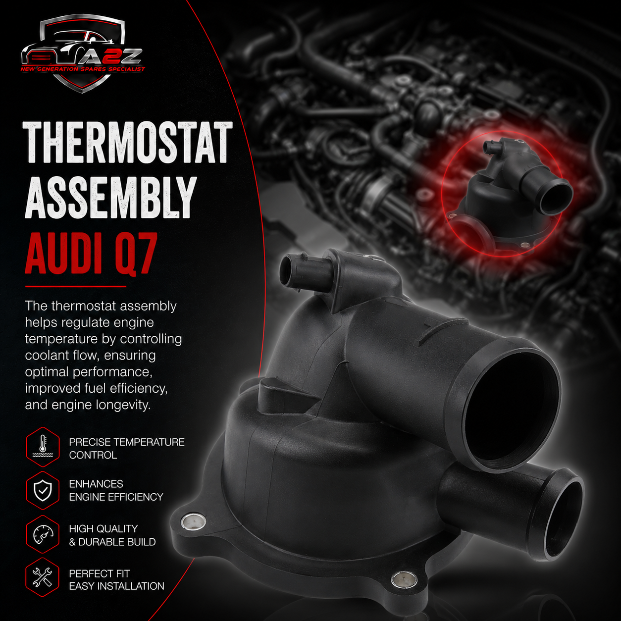 Thermostat Elbow 079121115BG 079121115AA 079121115BB 079121115BJ 079121115R 079121115T Compatible With AUDI Q7 Tag No.54