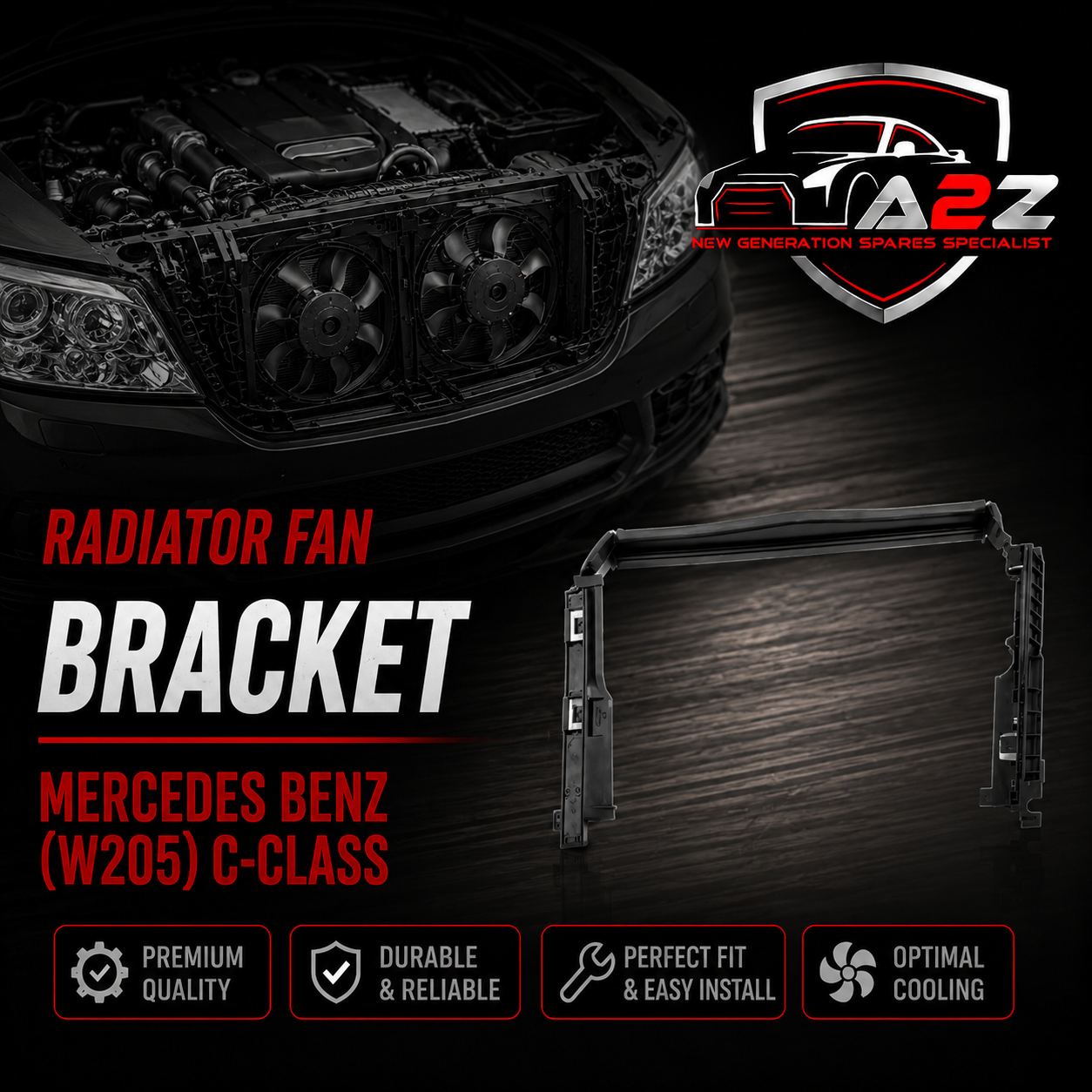 Radiator Fan Bracket A2055050030 2055050030 Compatible With Mercedes Benz (W205) C-Class (2015-2021) Tag No.800
