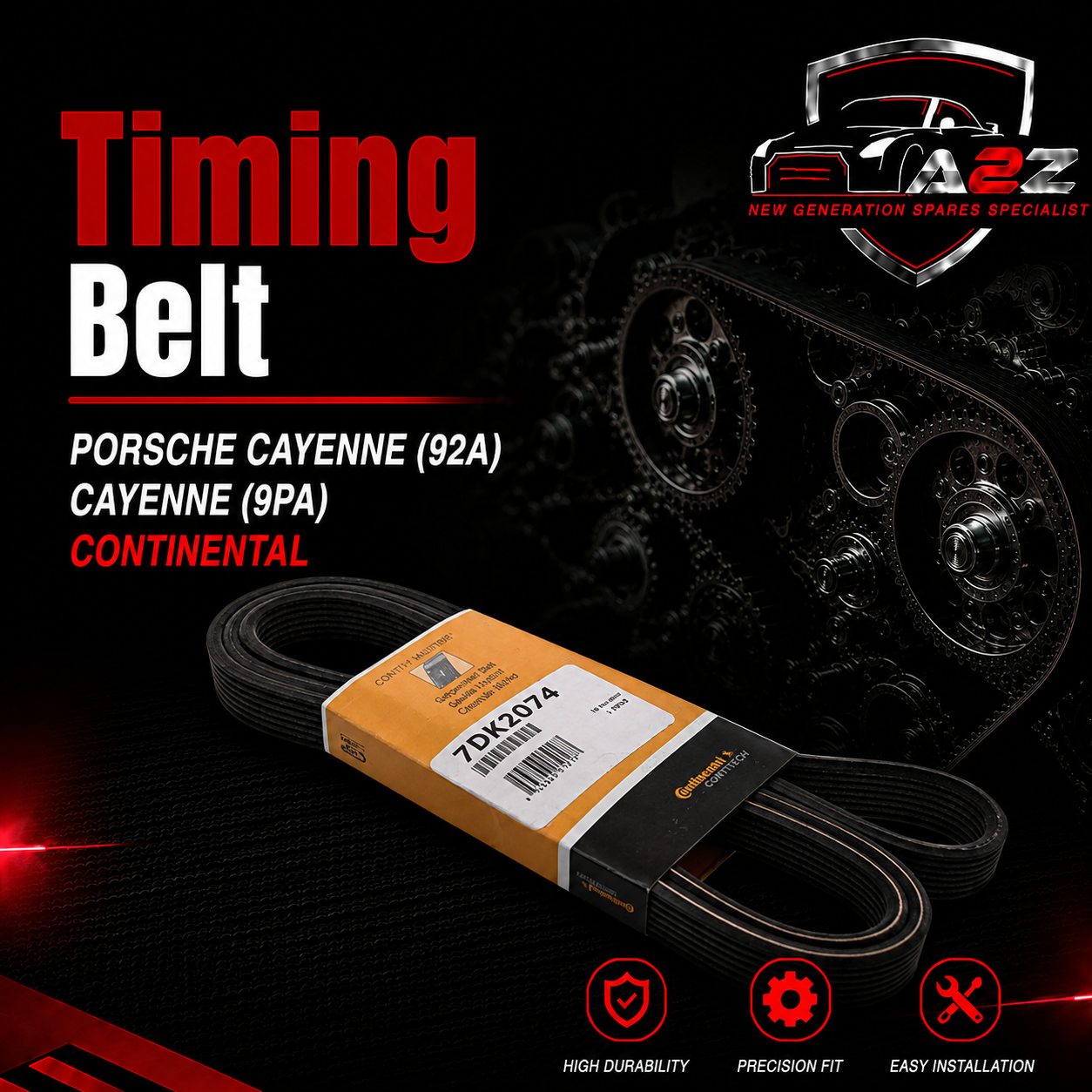 Timing Belt 7DPK2074 95510293300 Compatible With PORSCHE CAYENNE (92A) CAYENNE (9PA) CONTINENTAL