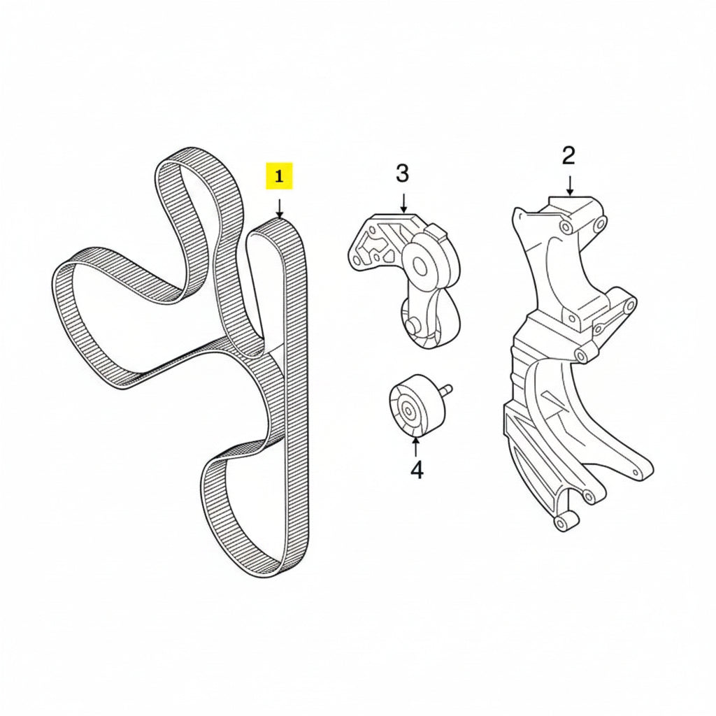 Timing Belt 7DPK2074 95510293300 Compatible With PORSCHE CAYENNE (92A) CAYENNE (9PA) CONTINENTAL