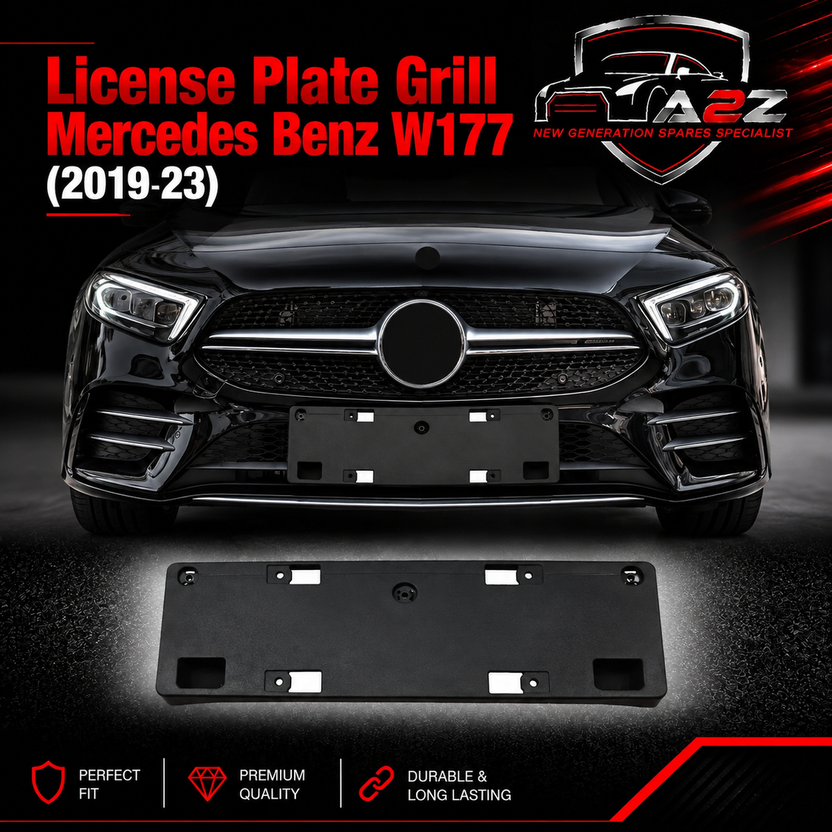 License Plate Grill 1778804101 A1778804101 Compatible With Mercedes Benz W177 (2019-23) Tag No.369