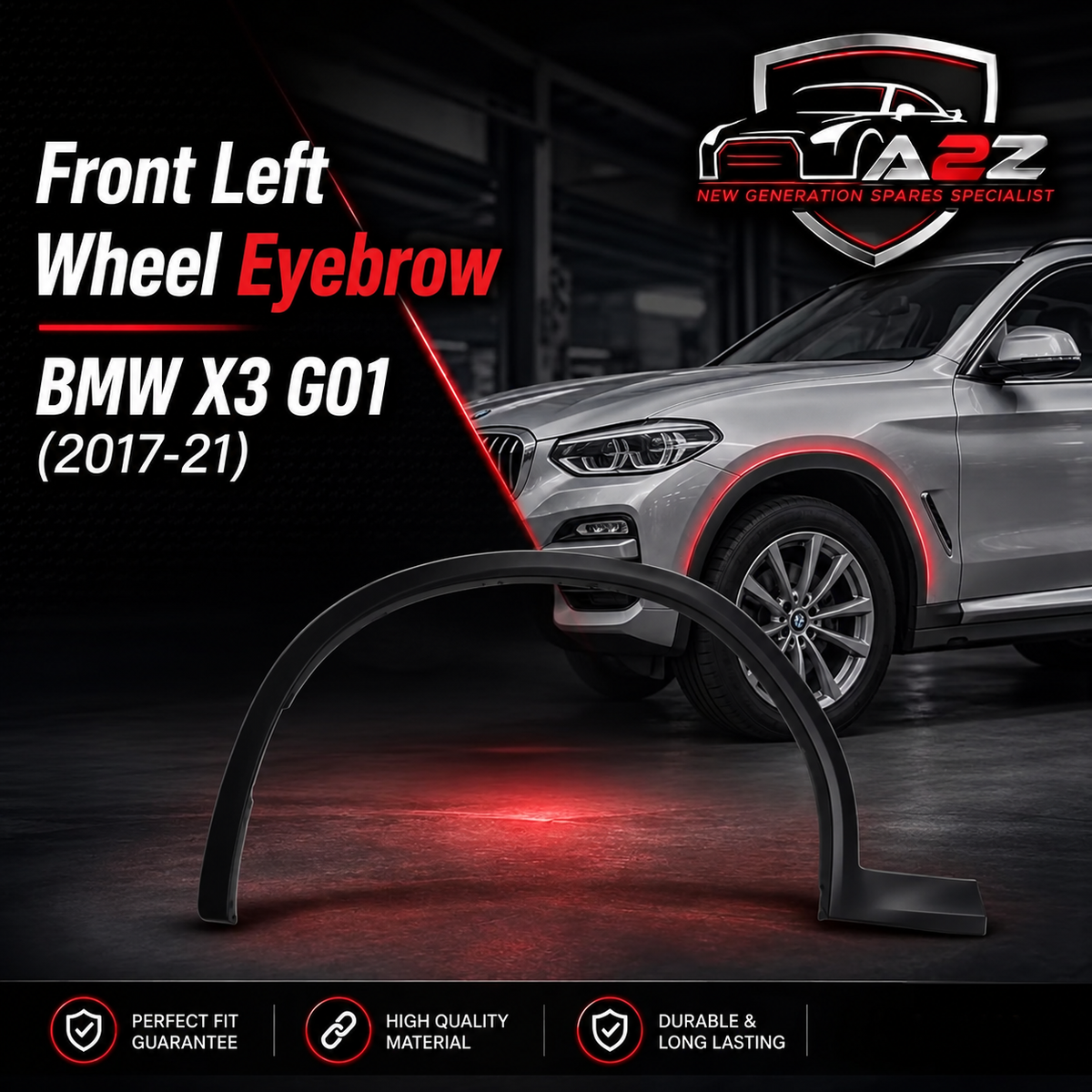 Front Left Wheel Eyebrow 51778098807 Compatible With BMW X3 G01 M (2017-21) Tag NO.241