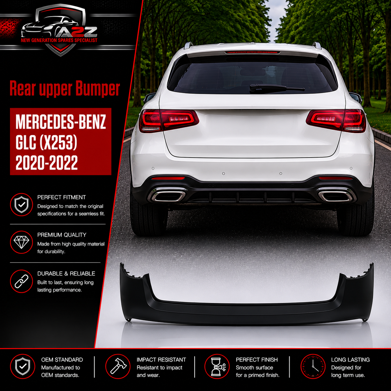 Rear Bumper A2538806101 2538806101 Compatible With MERCEDES-BENZ GLC (X253)2020-2022 No :- 18