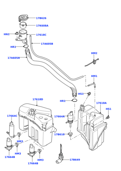 Window screen Washer Pump DMC500040 Compatible With RANGE ROVER III (L322)