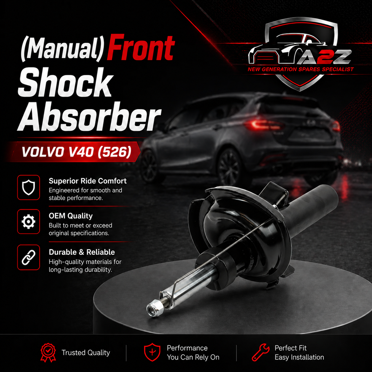 Front Shock Absorber Set Left 31387747 & Right 31387748 31317922 Compatible With VOLVO V40 Cross Country (526) (1PCS)
