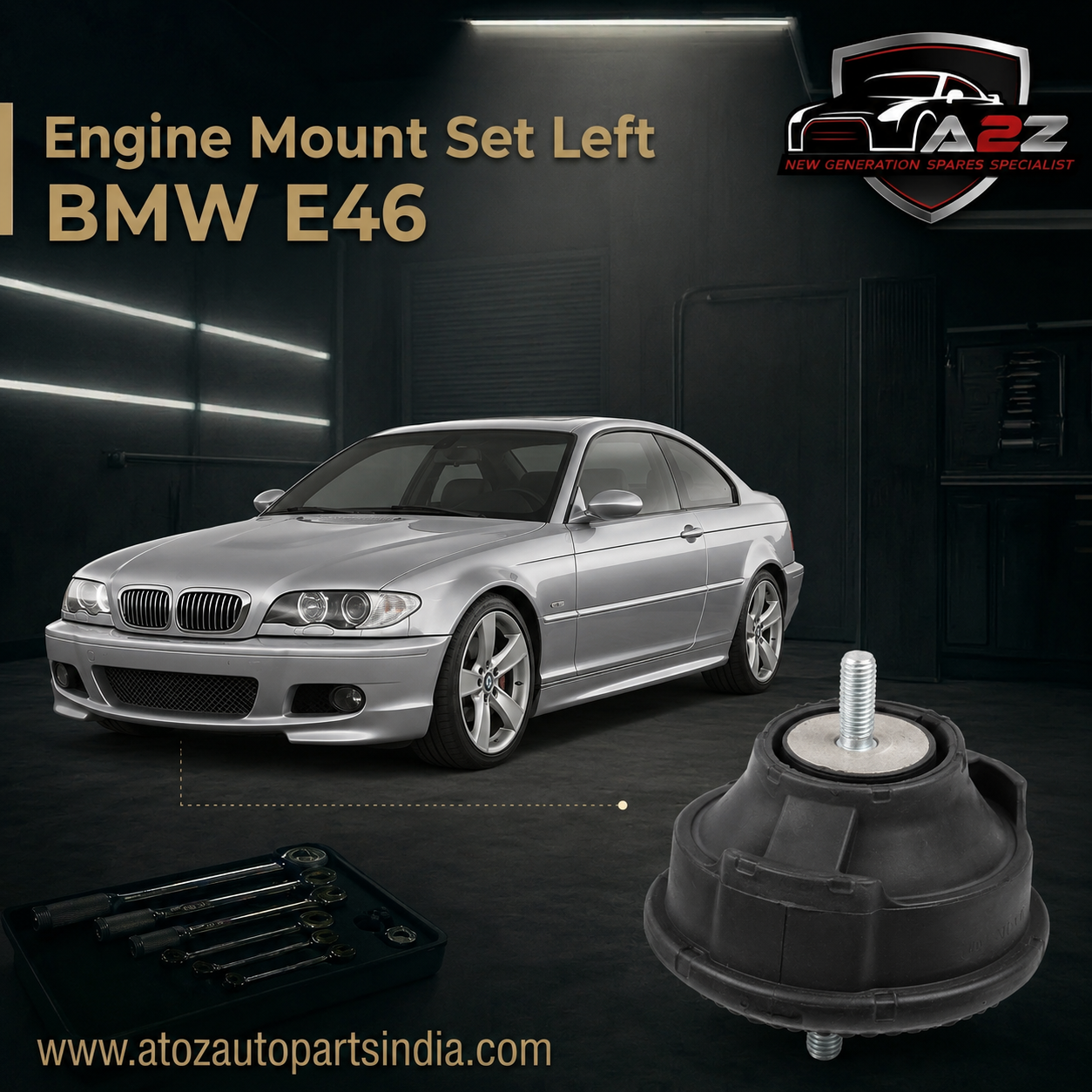 Engine Mount Set Left 22111094813 & Right 22111094814 Compatible With BMW E46
