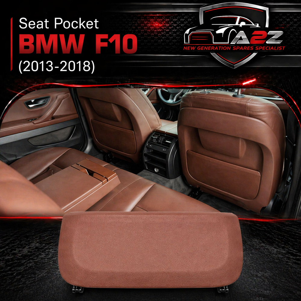 Red Brown Seat Storage Pocket Cover 52107348096 Compatible With BMW 5 Series F10 T-2(L-Type Fitting)