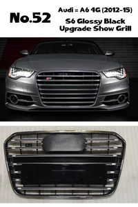 S6 Gloosy Black Upgrade Show Grill Compatible With Audi A6 C7 (2012-15) Tag No.52